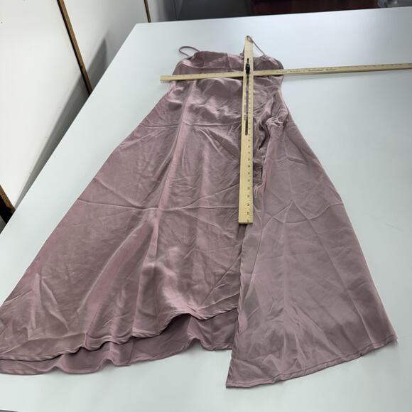 ASTR The Label Dress Womens Small Mauve Pink Gaia Satin Slip Slit Midi Formal - Picture 10 of 10